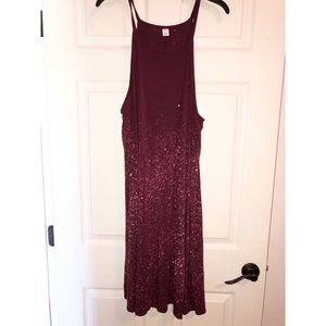 Bleach effect maroon dress